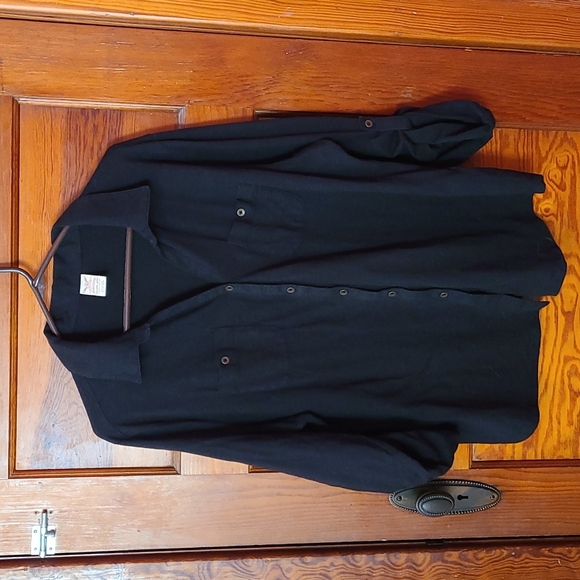 Faded Glory Black Button Down Blouse Size 2X (18-20) - Picture 1 of 5